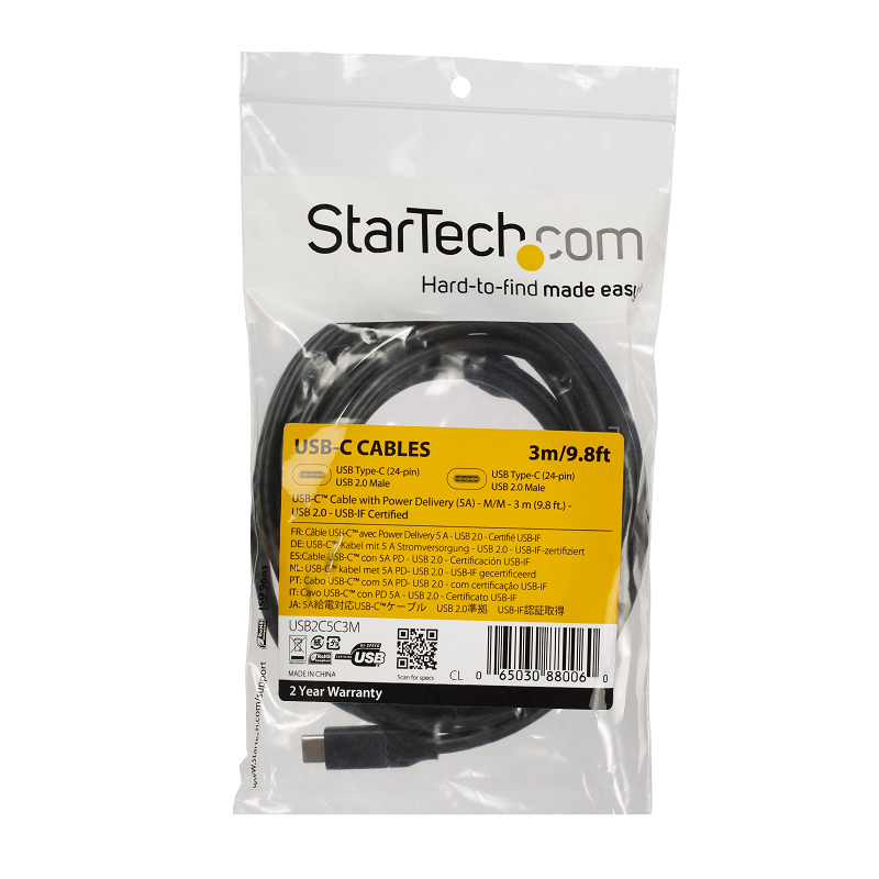 StarTech USB2C5C3M 3m USB 2.0 Power Delivery C-C Cable M/M